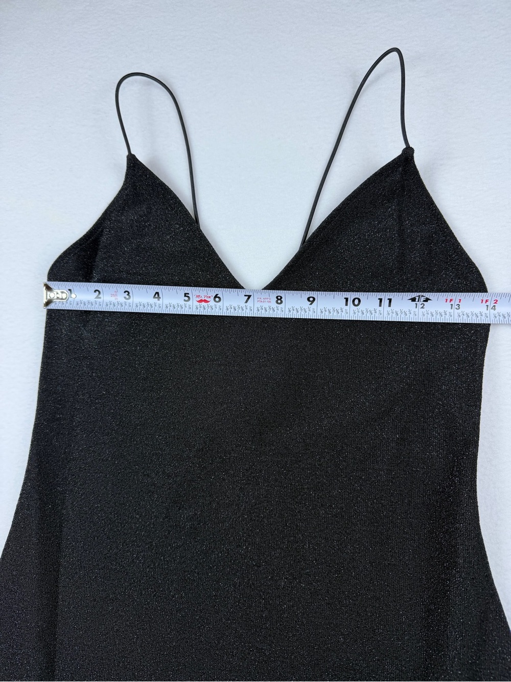 H&M Divided NWT Black Metallic Shimmer Sparkle Bodycon Slip Dress Size Medium M - Picture 7 of 7